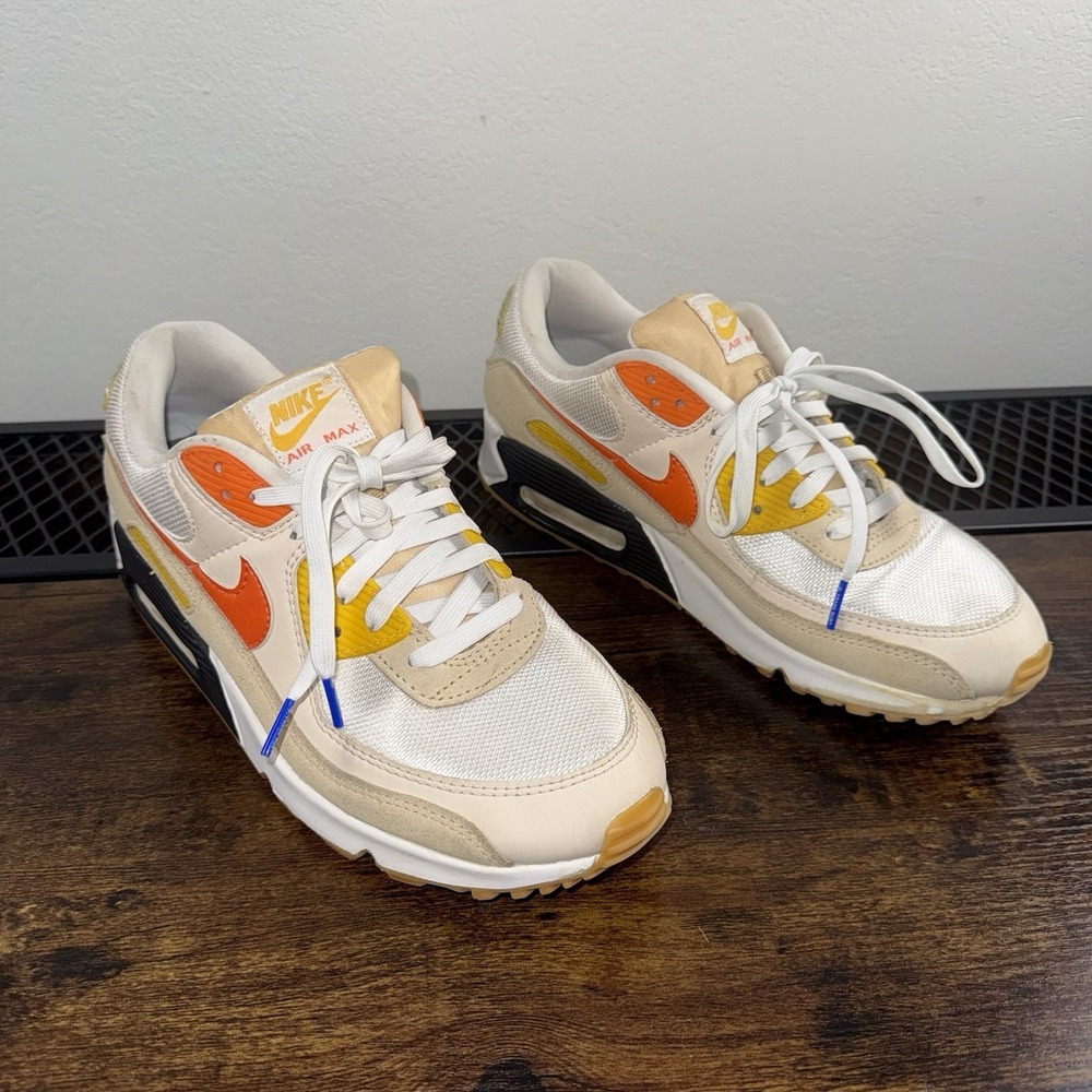 Nike Air Max 90 SE Frank Rudy Sneakers FB4315-100 Men's Size 10.5 White & Orange